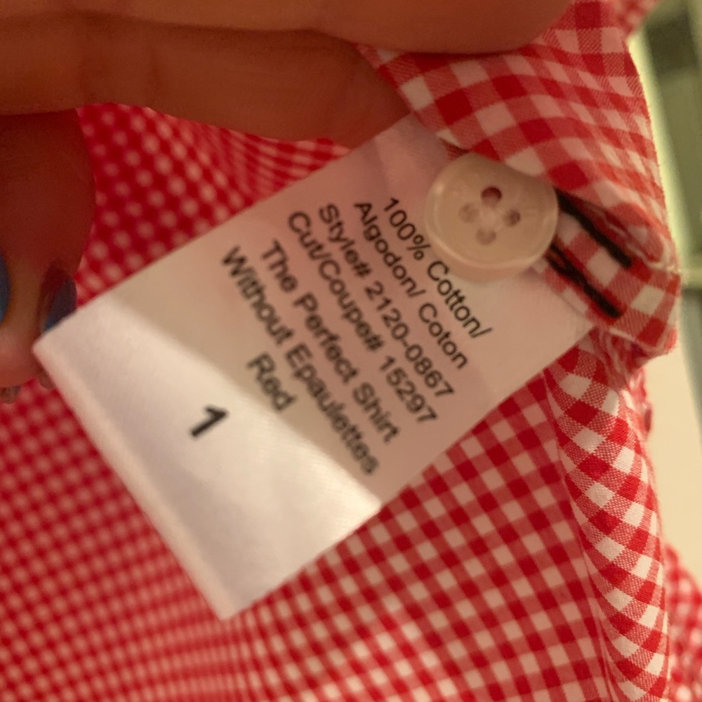 CURRENT/ELLIOTT The perfect shirt red gingham 1 S - Picture 5 of 8